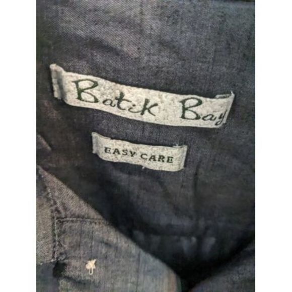 Batik Bay Mens Shirt XL blue/gray  summer casual Short Sleeve Button‎ - Picture 4 of 4